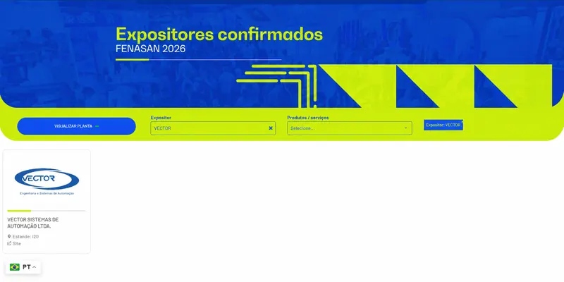 Vector e VecView expositores na FENASAN 2026, estande I20